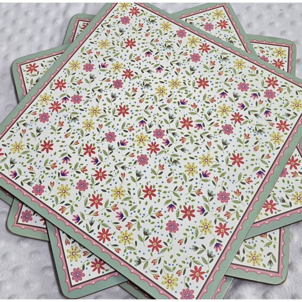 Queen’s By Churchill 4 Placemats Set Cork Board Place Mat Setting Service Trays